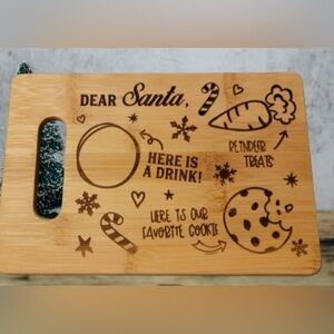 Dear Santa Laser Engraved Bamboo
Cutting Board This is Handmade size 6 x 9